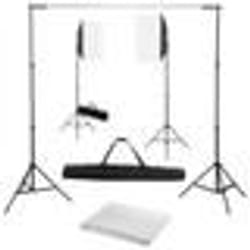 vidaXL Kit de studio photo avec boîtes à lumière et toile de fond - TU