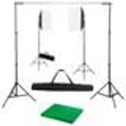 vidaXL Kit de studio photo avec boîtes à lumière et toile de fond - TU