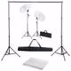 vidaXL Kit de studio photo avec toile de fond lampes et parapluies - TU