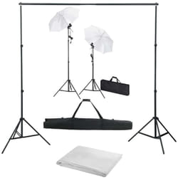 Vidaxl - Kit de studio photo avec toile de fond lampes et parapluies