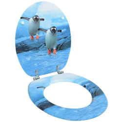 Siège de toilette avec couvercle mdf Design de pingouin Vidaxl