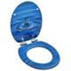 vidaXL Siège WC avec couvercle à fermeture en douceur MDF Bleu - TU