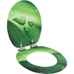 Vidaxl - Siège wc Couvercle fermeture en douceur mdf Vert Gouttes d'eau