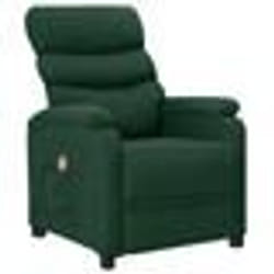 vidaXL Fauteuil de massage Vert foncé Tissu - TU
