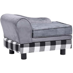 Canapé pour chien Gris 57x34x36 cm Peluche Vidaxl