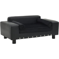 Canapé pour chien Noir 81x43x31 cm Peluche et similicuir Vidaxl