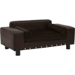 Canapé pour chien Marron 81x43x31 cm Peluche et similicuir Vidaxl
