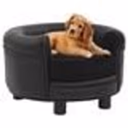 vidaXL Canapé pour chien Noir 48x48x32 cm Peluche et similicuir