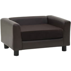 Canapé pour chien Marron 60x43x30 cm Peluche et similicuir Vidaxl
