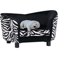Canapé pour chien Noir 68x38x38 cm Peluche Vidaxl