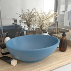 Vidaxl - Lavabo ovale de luxe Bleu clair mat 40x33 cm Céramique