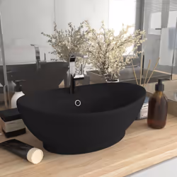 Notre lavabo de forme ovale, en céramique de première qualité, est un supplément élégant à toute salle de bain, toilette ou c ...
