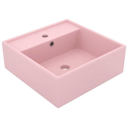 Vidaxl - Lavabo carré de luxe à trop-plein Rose mat 41x41 cm Céramique