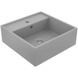 Vidaxl - Lavabo carré à trop-plein Gris clair mat 41x41 cm Céramique
