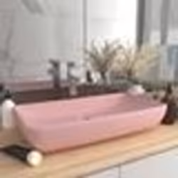 vidaXL Lavabo de luxe rectangulaire Rose mat 71x38 cm Céramique