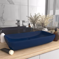 Ce lavabo rectangulaire, fait de céramique de première qualité, est un supplément de style à tout salle de bain, cabinet de t ...