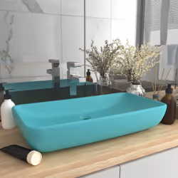 Ce lavabo rectangulaire, fait de céramique de première qualité, est un supplément de style à tout salle de bain, cabinet de t ...