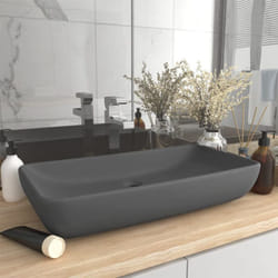 Vidaxl - Lavabo de luxe rectangulaire Gris foncé mat 71x38 cm Céramique