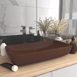 Ce lavabo rectangulaire, fait de céramique de première qualité, est un supplément de style à tout salle de bain, cabinet de t ...