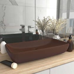 Vidaxl - Lavabo de luxe rectangulaire Marron foncé mat 71x38cm Céramique