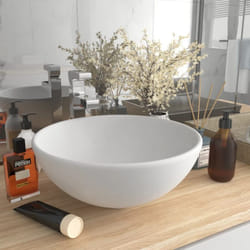 Vidaxl - Lavabo rond de salle de bain Blanc mat 32,5x14 cm Céramique