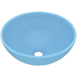 Vidaxl - Lavabo rond de salle de bain Bleu clair mat 32,5x14cm Céramique