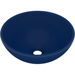 Vidaxl - Lavabo rond de luxe de salle Bleu foncé mat 32,5x14cm Céramique