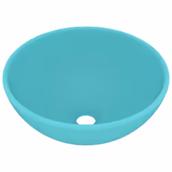 Ce lavabo rond, fait de céramique de première qualité, est un supplément élégant parfait à toute salle de bain, cabinet de to ...
