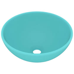Vidaxl - Lavabo rond de salle de bain Vert clair mat 32,5x14cm Céramique