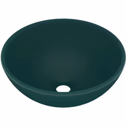 Ce lavabo rond, fait de céramique de première qualité, est un supplément élégant parfait à toute salle de bain, cabinet de to ...
