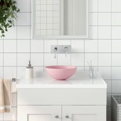 Vidaxl - Lavabo de salle de bain Céramique Rose mat Rond
