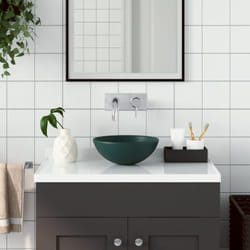 vidaXL Lavabo de salle de bain Céramique Vert foncé Rond