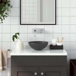 Vidaxl - Lavabo de salle de bain Céramique Gris foncé Rond