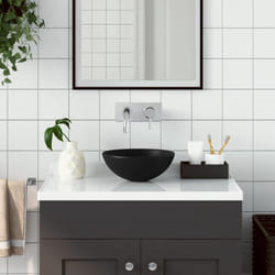 Vidaxl - Lavabo de salle de bain Céramique Noir mat Rond