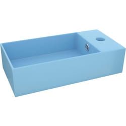 Vidaxl - Lavabo de salle de bain avec trop-plein Céramique Bleu clair