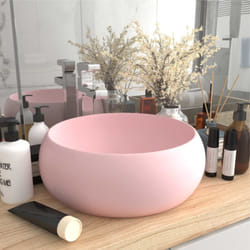 Vidaxl - Lavabo rond de luxe Rose mat 40x15 cm Céramique