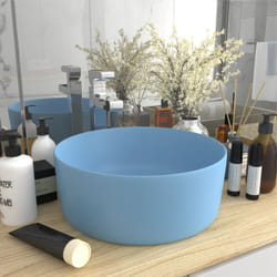 Vidaxl - Lavabo rond de luxe Bleu clair mat 40x15 cm Céramique