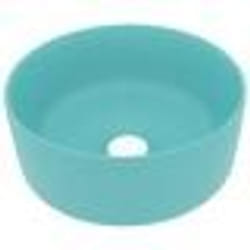 vidaXL Lavabo rond de luxe Vert clair mat 40x15 cm Céramique - TU