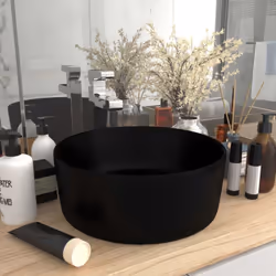 Notre lavabo rond, fait de céramique de première qualité, est un supplément élégant parfait à votre salle de bain, cabinet de ...