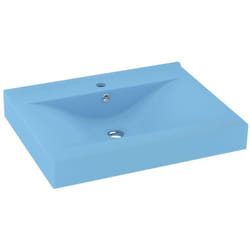 Vidaxl - Lavabo avec trou de robinet Bleu clair mat 60x46 cm Céramique