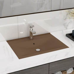 Vidaxl - Lavabo avec trou de robinet Crème mat 60x46 cm Céramique