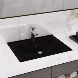 Notre lavabo rectangulaire, fait de céramique de première qualité, est un supplément de style à tout salle de bain, cabinet d ...