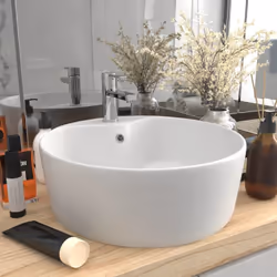Notre lavabo rond en céramique est un supplément chic et intemporel à tout salle de bain, cabinet de toilette, vestiaire ou s ...
