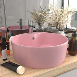 Vidaxl - Lavabo de luxe avec trop-plein Rose mat 36x13 cm Céramique