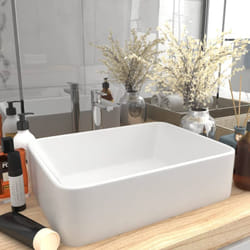 vidaXL Lavabo de luxe Blanc mat 41x30x12 cm Céramique - TU