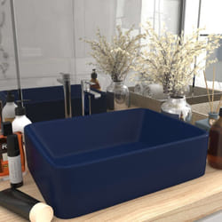 Vidaxl - Lavabo de luxe Bleu foncé mat 41x30x12 cm Céramique