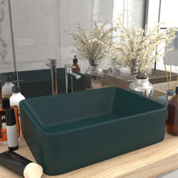 Vidaxl - Lavabo de luxe Vert foncé mat 41x30x12 cm Céramique