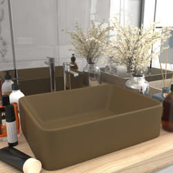 vidaXL Lavabo de luxe Crème mat 41x30x12 cm Céramique - TU