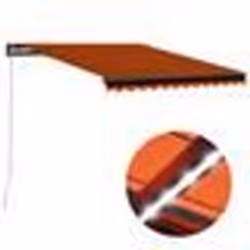 vidaXL Auvent manuel rétractable avec LED 300x250 cm Orange et marron - TU