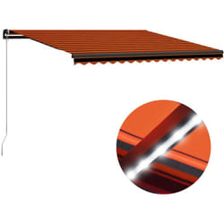 Vidaxl - Auvent manuel rétractable avec led 450x300 cm Orange et marron